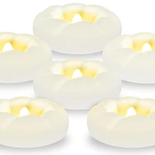 6PACK Flameless LED Floating Candles 3'' Battery Operated Plastic Flickering ...