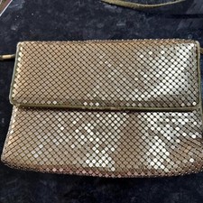 Whiting and Davis Gold Mesh Evening Clutch Shoulder Bag