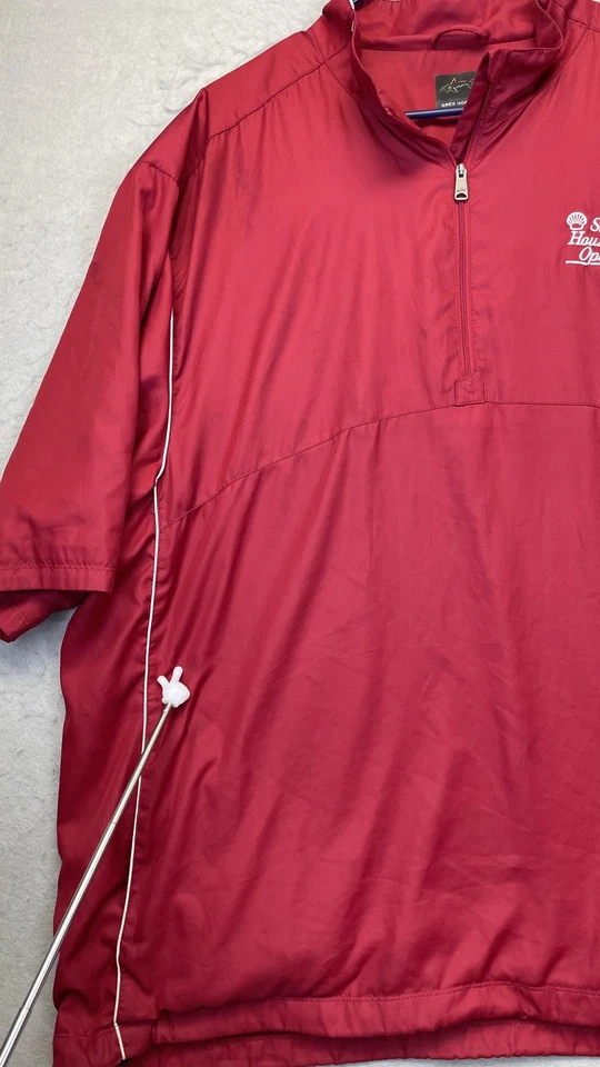 Shell Houston Open PGA Windshirt Media Cremallera Manga Corta Para Hombre XXL Rojo Greg Norman Foto 4 de 4