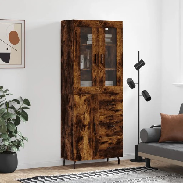 Highboard RäUchereiche 180 Cm HöHe 69,5 Cm Breite 34 Cm Tiefe Holzwerkstoff-image
