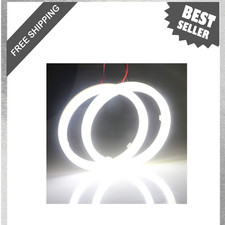 70mm White Led Angel Eyes Halo Rings Pair For Vehicle Headlamps 12v 24v 73mm