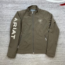 Ariat Team Softshell Jacket Medium Brown Equestrian Riding Full Zip Preppy Women