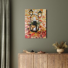 Northlight LED Lighted Fall Foliage and Lanterns Canvas Wall Art 23.5" x 15.5"