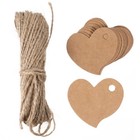 9 Packungen Kraftpapieraufkleber Herzförmige leere hängende Tags Geschenk-Tags