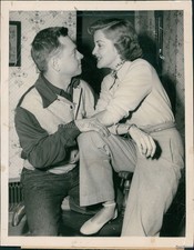 1949 North Hollywood Martha Vickers Mickey Rooney Engagement 7X9 Vintage Photo