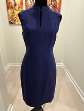 Elie Tahari Navy Blue Sleeveless Dress – Size 8