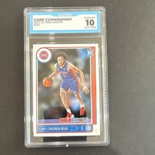 Panini 2021-22 NBA Hoops Cade Cunningham #201 Rookie Diamond Graded Gem MT 10