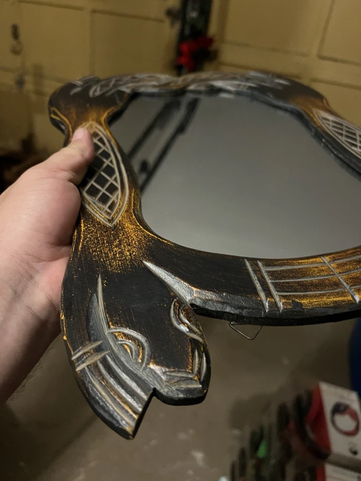 Винтажный африканский стиль деревянный ручной резьбы антикварное зеркало стены подвесной домашний декор - Изображение 2 из 4