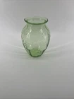 Uranium Green Depression Glass Vase  8" Ballerina Cameo  Vintage 1930's