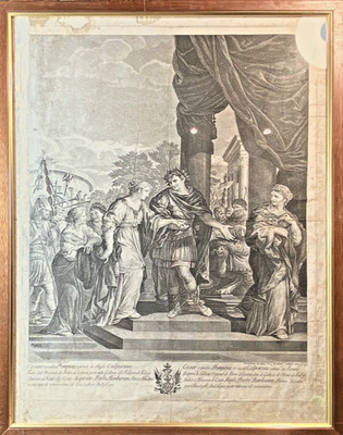 Cesare ripudia Pompea, Cristoforo dall' Acqua, 1769, Kupferstich, Kunst, selten