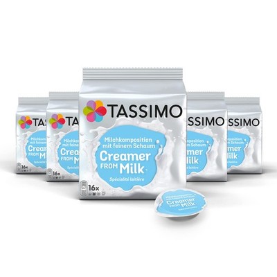 Tassimo Kapseln Milchkomposition, 5 x 16 Pads, 80 Milchkapseln, Entkoffeiniert