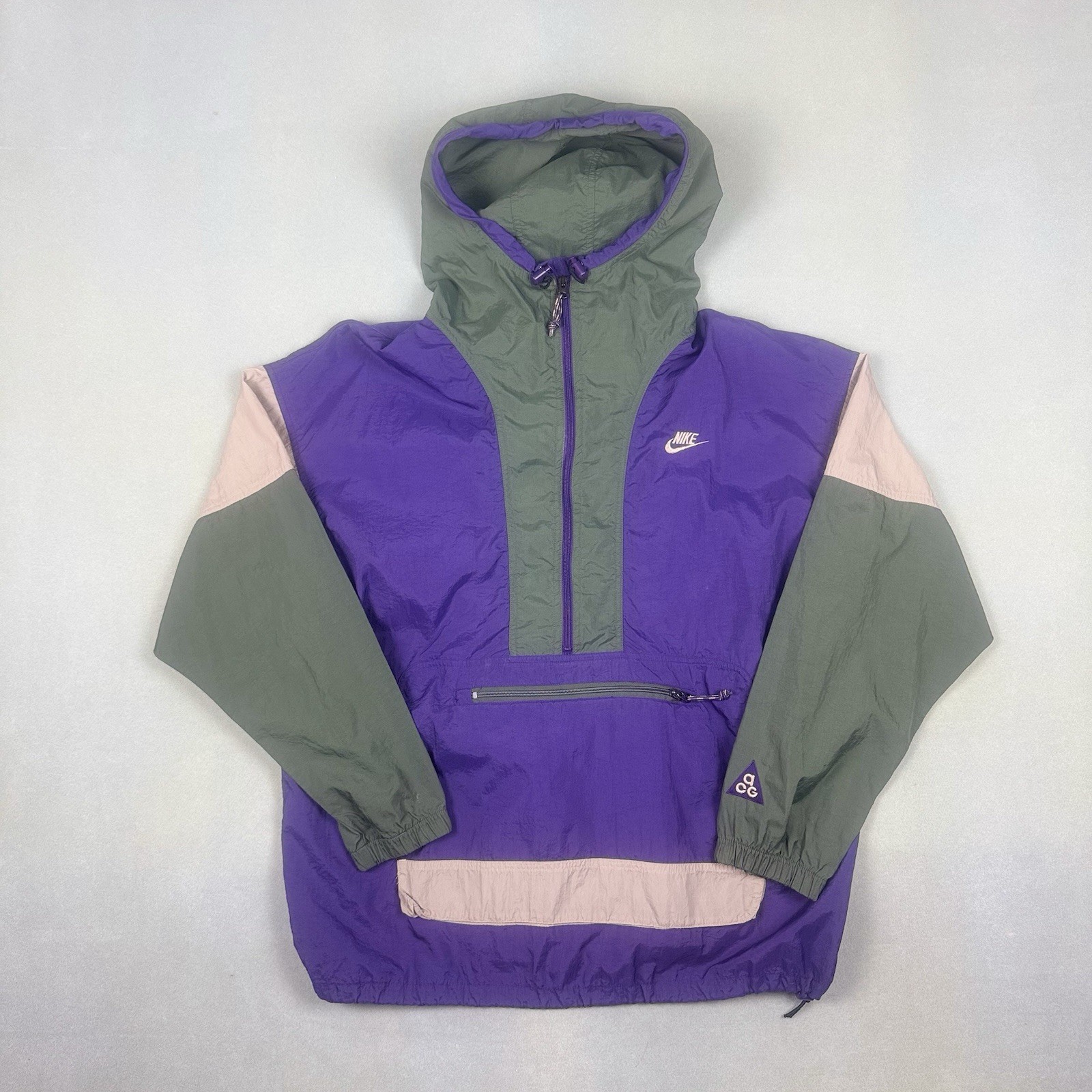 Vintage 90s Nike ACG Anorak Windbreaker Men’s Large Hooded Pullover