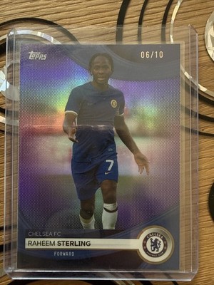 Raheem Sterling Topps 2023/24 Chelsea FC - Rare Parallel /10 - Card #18 - 06/10