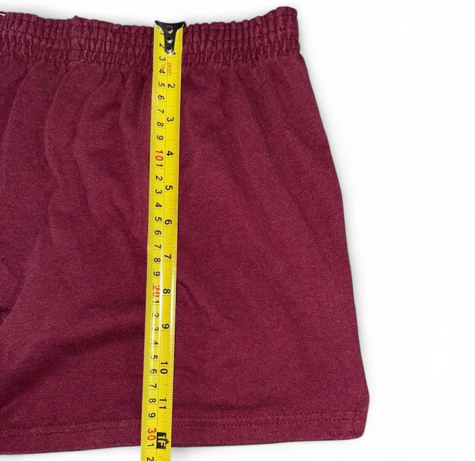 Pantalones Cortos Soffe Vintage Talla Mediana Desteñidos Rojo Activo Elastizados Cintura Elástica Pull On Foto 4 de 4