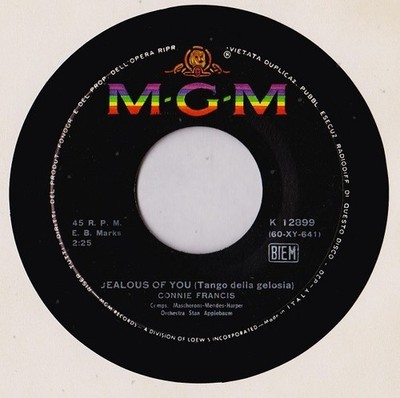 Connie Francis   Jealous Of You / Everybody's Somebody's Fool