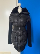 Sisley Tailliert 2in1 / 2 in 1 Daunenmantel Weste Mantel Daunen Strick Samt S 36