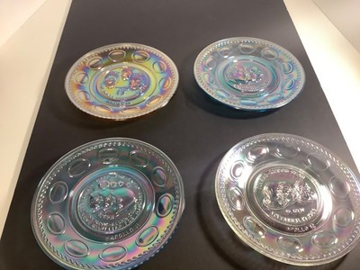 4 - VINTAGE APOLLO WHEATON GLASS  PLATES 11,12,LUCKY 14 AND 14 1969-1971