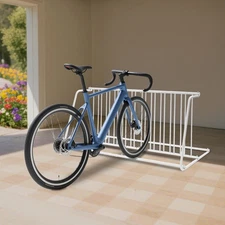 11 Dual Sized Slots Floor Bike Rack Stand Steel Sided Bicycle Storage Shelves