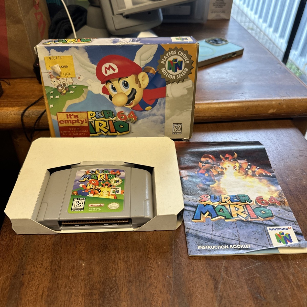 Nintendo 64 Super Mario 64 Tested Works Authentic Box Game Instructions  Cradle
