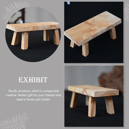 2 PIEZAS Adornos de Madera de Ciprés Acantilado Niño Taburete de Madera Corto Reposapiés - Imagen 3 de 12