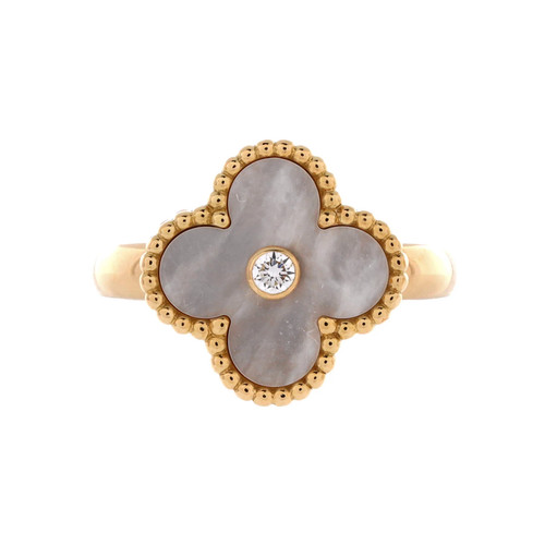 Van Cleef & Arpels Vintage Alhambra Ring 18K Yellow Gold with Mother of Pearl