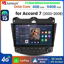 4+64G Android15 Carplay Stereo Radio GPS Navi WIFI FM For Honda Accord 2003-2007