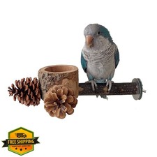 Bird Perch Feeder Chew Toys Pinecone Cage Accessories