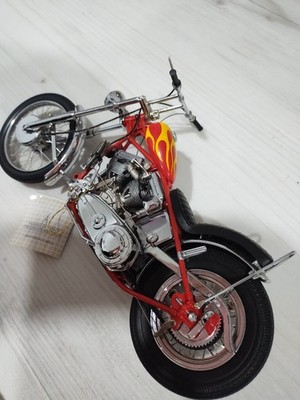 Franklin Mint Diecast Easy Rider Billy Bike Motorcycle Red Yellow Chrome