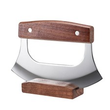 Ulu - Sharp Rocker Mezzaluna with Stand for Cutter Pizza, Meat, Vegetables, H...