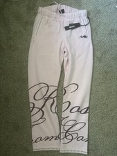 Civil Regime Light Pink Script Print Studded Drawstring Women's Sweatpants