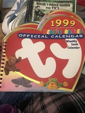 NOS TY Beanie Babies 1999 Official Calendar Weekly Desk Calendar NEW Spiral VTG