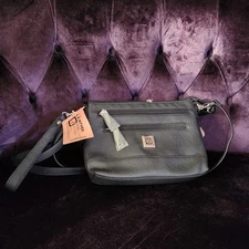 Stone Mountain Black Handbag Purse 3 Carrying Options NWT Bonded Leather