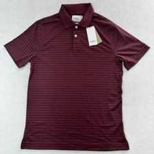 New Goodfellow Co. Striped Men's Medium Polo 3-Button Shirt Short Sleeve Red