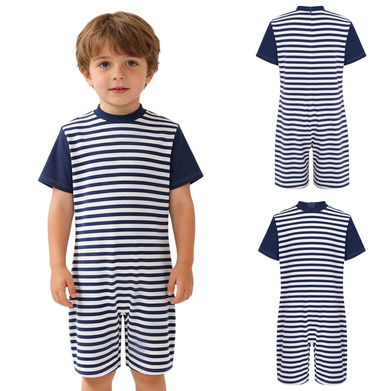 US #8 Special Needs Adaptive Clothing Kids Autism Short Leg Anti-strip Jumpsuit