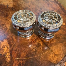 Vintage Silver Plated Ian Health Rose Bowl Vase Pair