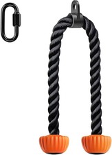 Triceps Rope with Soft Rubber Ends for Home Gym LAT Pulldown, 28  36 Inches