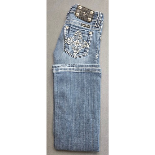 Miss Me Girls Jeans Size 10 (22.5x27) Bootcut JK5342B2 Embellished Rhinestone