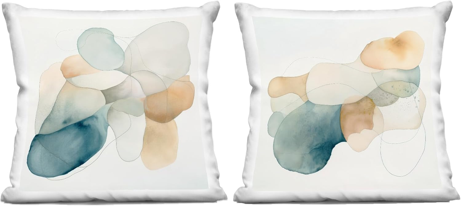 Blue Earth Tone Throw Pillows Set of 2