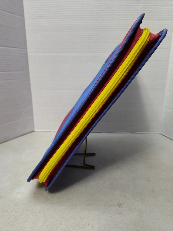 Fichário vintage com zíper Crayola 2" lápis vermelho cores primárias classe tecido escolar  - Imagem 4 de 4