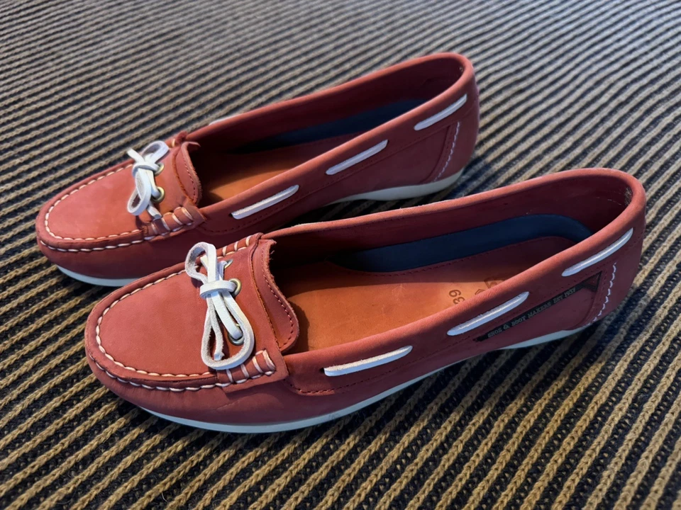 Dubarry of Ireland Slip On Boat Deck shoes. Coral red. EU 39 UK 5.5 - Image 3 of 4