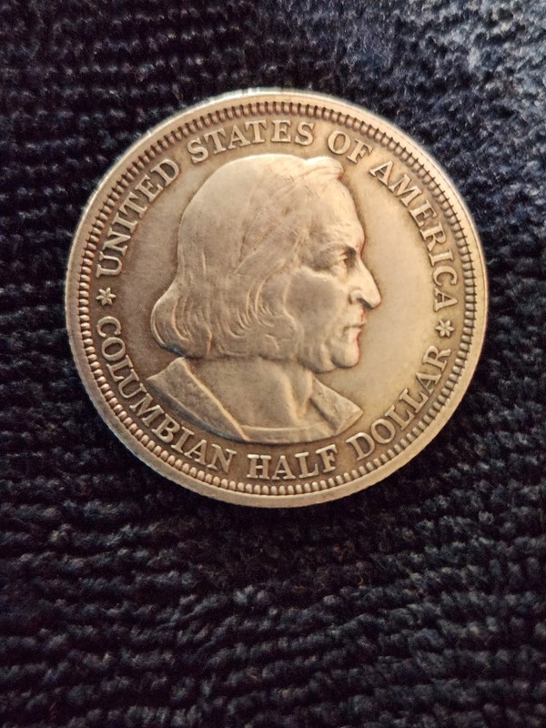1892 USA COLUMBUS World's Fair SANTA MARIA SHIP Silver Half Dollar Coin 