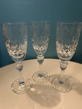 Rogaska Gallia Champagne Flute Crystal Etched Floral 8-1/4 3 Pc Set