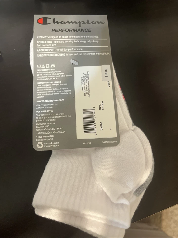 Calcetines al tobillo Champion para mujer 6 pares Performance X-Temp rosa azul gris talla 5-9 Foto 2 de 3
