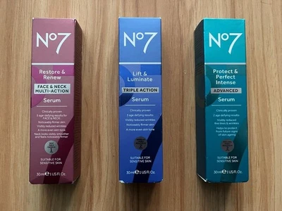 No7 Serum Protect & Perfect, Lift & Luminate, Restore & Renew 30ML,50ML,75ML
