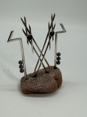 Artisan Made Sterling Silver Marked Coral? Sculpture