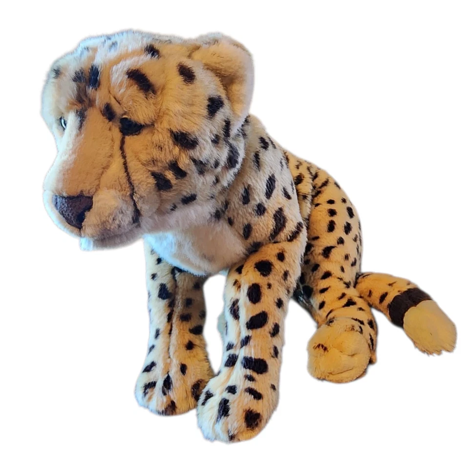 Toys R Us FAO Peluche Negro Realista Guepardo Leopardo Jungle Cat Minky Soft 2012 Foto 3 de 4
