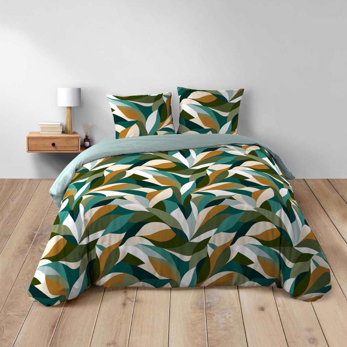 Parure de lit 3 pièces Swan 200x200 cm multicolore en coton peigné