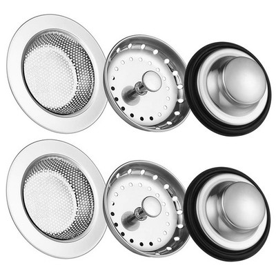 Kitchen Sink Drain Strainer 6 Pack Stainless Steel Stopper Anti-Clogging Basket