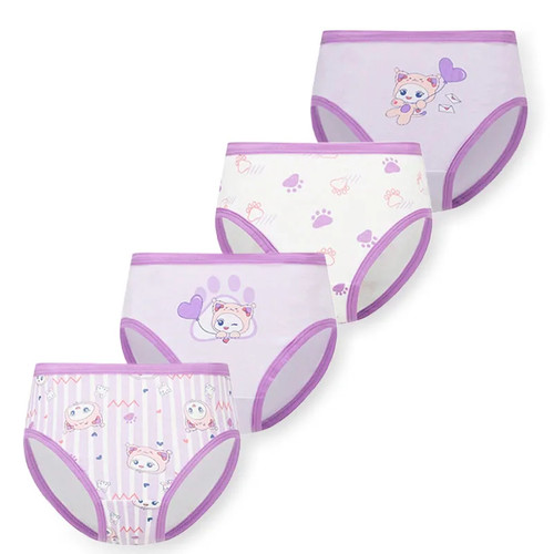 4 Pcs/Lot Cartoon Girls Panties Premium Cotton Comfortable Toddler Briefs - Picture 23 of 23