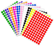 2340 PCS Colored Dot Stickers 1/2" round Circle Coding Labels